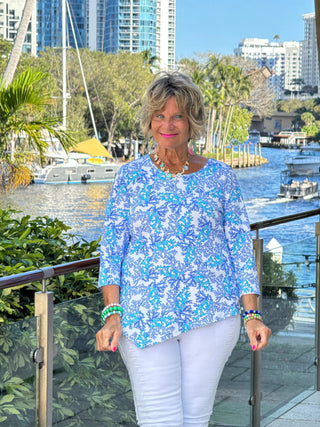 LULU B CORAL BREEZE ASYMMETRIC TOP LULU-B