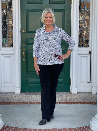 ELEGANT EXPRESSIONS RUFFLE TOP LULU-B