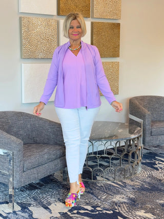 LILAC TAILORED V NECK LULU-B