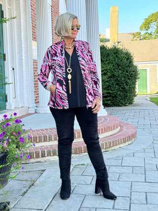 LULU-B PINK SIZZLE FULL ZIPPER JACKET LULU-B