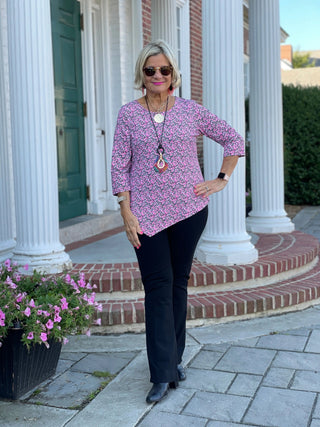 AUBREY PINK ASYMMETRIC TOP LULU-B