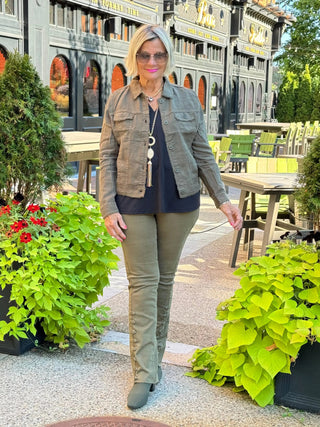 LULU-B NEW OLIVE LINEN JACKET LULU-B