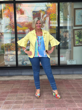 LULU-B SOUTH BEACH NAVY DENIM ANKLE PANT LULU-B