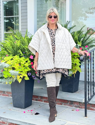 CREAM QUILTED SNAP JACKET CALIFORNIA DREAMING