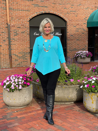 LULU-B AQUA ASYMMETRIC TOP LULU-B