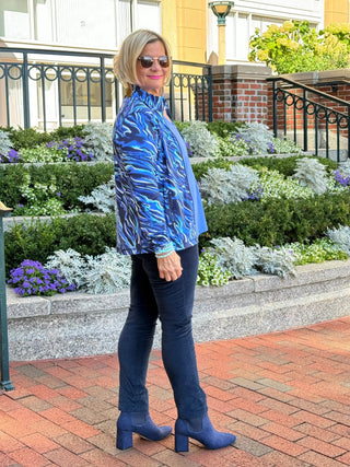 LULU-B SIZZLE BLUE FULL ZIPPER JACKET LULU-B