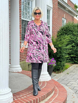 LULU-B SIZZLE PINK RUFFLE SLEEVE DRESS LULU-B