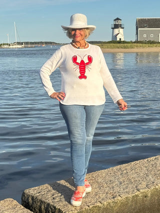 WHITE LOBSTER SWEATER LULU-B