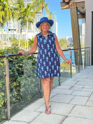 LULU B MIDNIGHT REEF ZIPPER SWING DRESS LULU-B