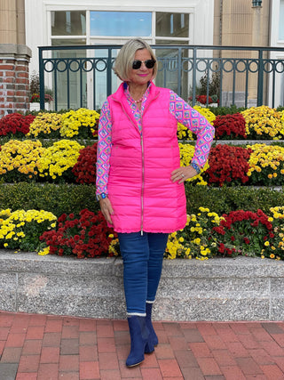 LULU-B HOT PINK PUFFER VEST LULU-B