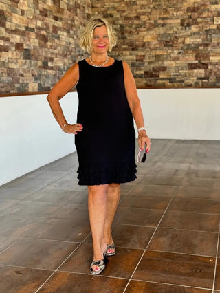 PERFECT BLACK RUFFLE DRESS LULU-B