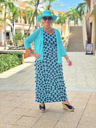 BLUE MEDALLION CHA CHA MAXI DRESS LULU-B