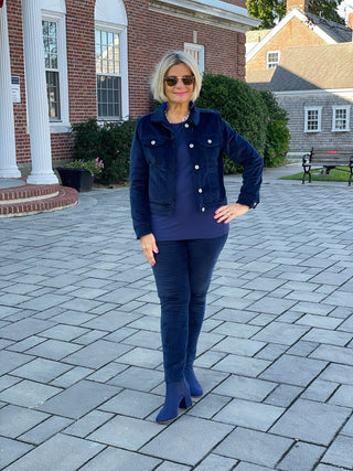 LULU-B NAVY VELOUR JACKET LULU-B