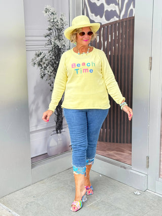 LULU-B YELLOW BEACH TIME SWEATER LULU-B