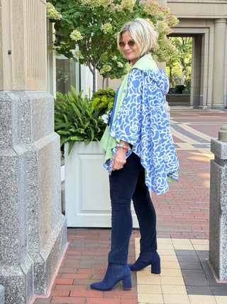 Blue Nautilus Reversible Rain Cape - Coastal Collection Cathys Place