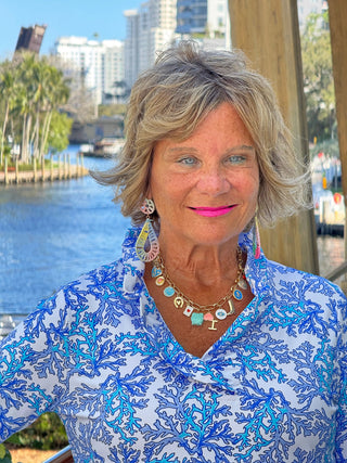 LULU B CORAL BREEZE RUFFLE TOP LULU-B