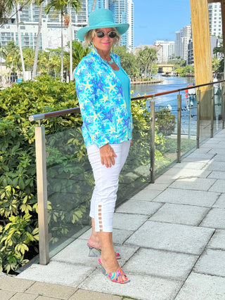 LULU B STARFISH SPLASH FULL ZIPPER JACKET LULU-B