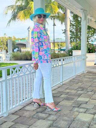 SANDY BEACH COLOR HALF ZIPPER LULU-B