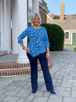 FANTASIA BLUE ASYMMETRIC TOP LULU-B
