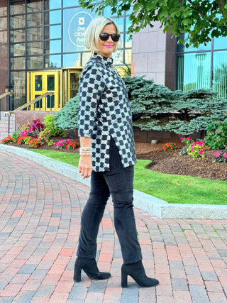 LULU-B BLACK & SILVER METALIC TUNIC LULU-B