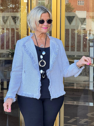 LULU-B CITY LIMIT CREAM FRINGE JACKET LULU-B