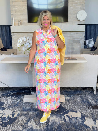 PALM BEACH  GARDEN RUFFLE MAXI DRESS - Cathys Place