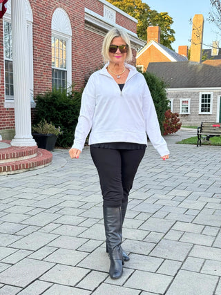 WHITE HALF ZIPPER LULU-B