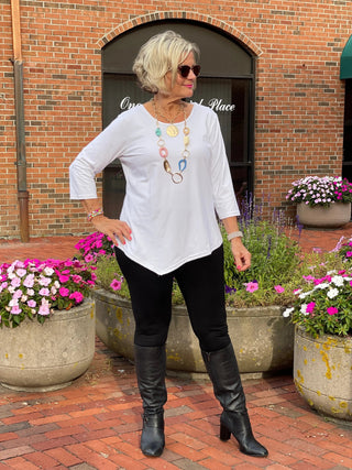 LULU-B WHITE ASYMMETRIC TOP LULU-B