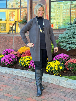 LULU-B CHARCOAL CASHMERE CARDIGAN LULU-B