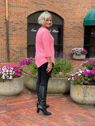 LULU-B CORAL ASYMMETRIC TOP LULU-B