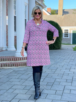 AUBREY PINK RUFFLE SLEEVE DRESS LULU-B