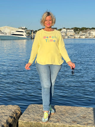 LULU-B YELLOW BEACH TIME SWEATER LULU-B