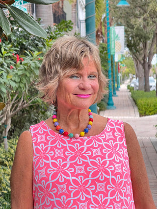 LULU-B CORAL ISLAND SHIFT RUFFLE DRESS LULU-B