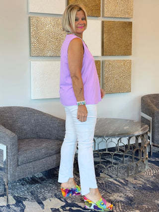 LILAC TAILORED V NECK LULU-B