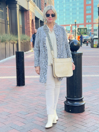 LULU-B CREAM LEOPARD CASHMERE CARDIGAN LULU-B