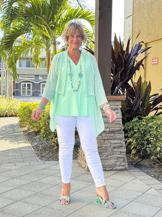 LULU-B NEW GREEEN RUFFLE WRAP LULU-B