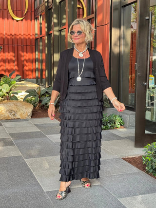 MIAMI NIGHTS  BLACK BLACK CHA CHA DRESS ion LULU-B