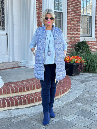 AUBREY BLUE PUFFER VEST LULU-B