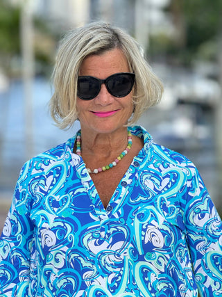 BLUE DREAMING HEARTS TUNIC LULU-B