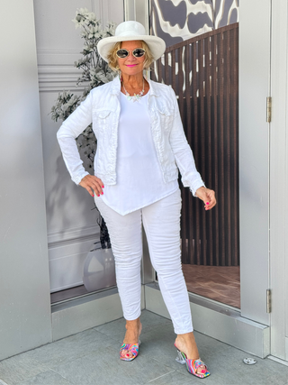 KEY WEST WHITE LINEN JACKET LULU-B