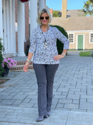 ELEGANT EXPRESSIONS V NECK TOP LULU-B