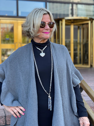 SILVER LONG TASSLE NAVY ACCENTS Alexander Jewelry