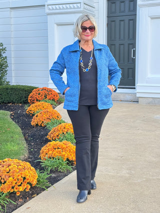SKY BLUE TWEED STYLING JACKET Cathys Place