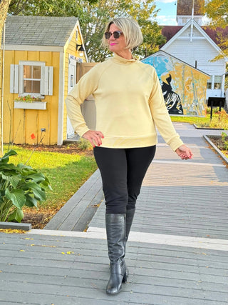 CHAMOIS MOCK NECK TOP LULU-B
