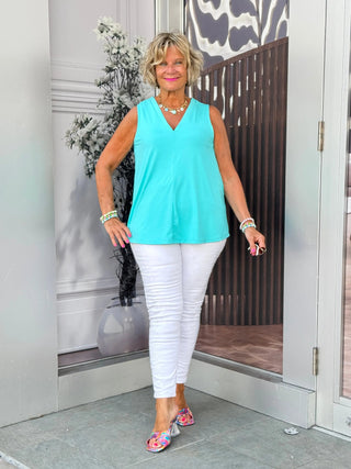 TAILORED SEAFOAM V-NECK LULU-B