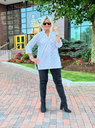 LULU-B WHITE & GOLD METALIC TUNIC LULU-B