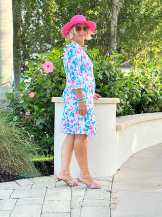 PINK PETALS  RUFFLE SLEEVE DRESS LULU-B