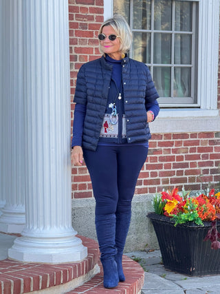 NAVY CABLE CARDNAL VEST Cathys Place