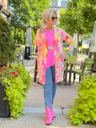 ETHYL PINK WATERFALL CARDIGAN ETHYL JEANS