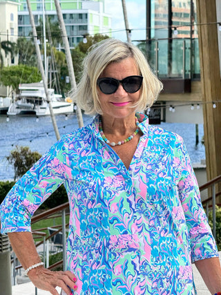 SPLASH OF PINK  TUNIC LULU-B